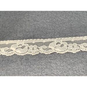 Ivory Floral Lace Trim 1" wide 7 yards Vintage Style Bridal Sewing Crafts